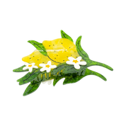 XL Lemon and Flowers Hair Claw Clip