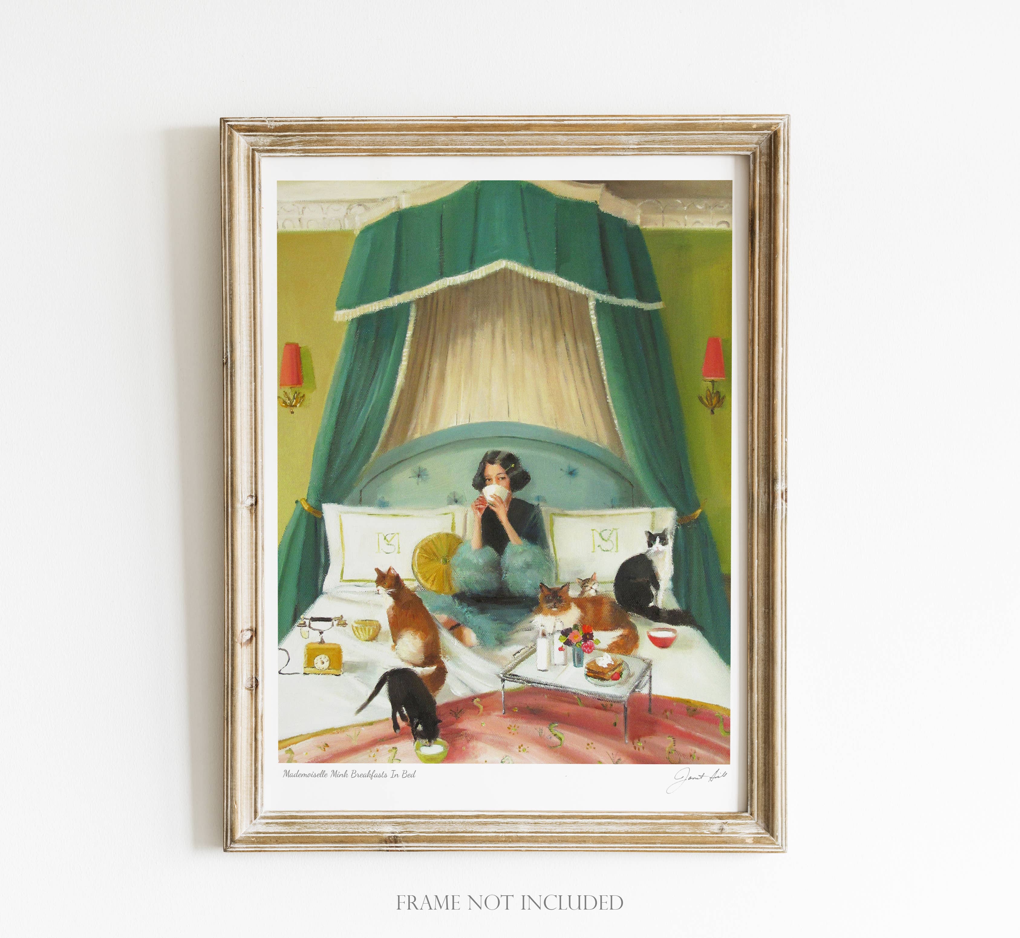 Mademoiselle Mink Breakfasts In Bed Art Print 8.5"x11"