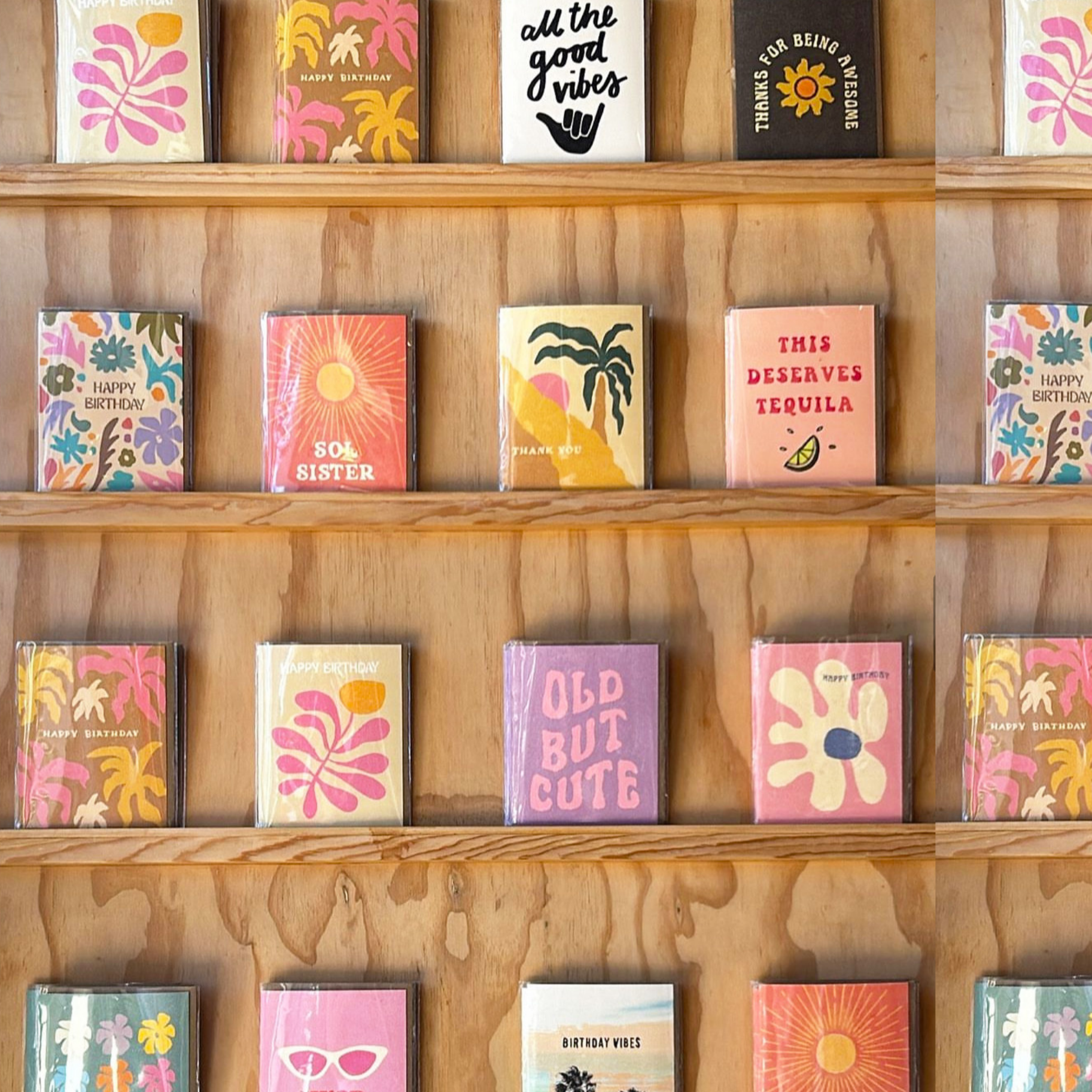 Happy Birthday Retro Flower Greeting Card