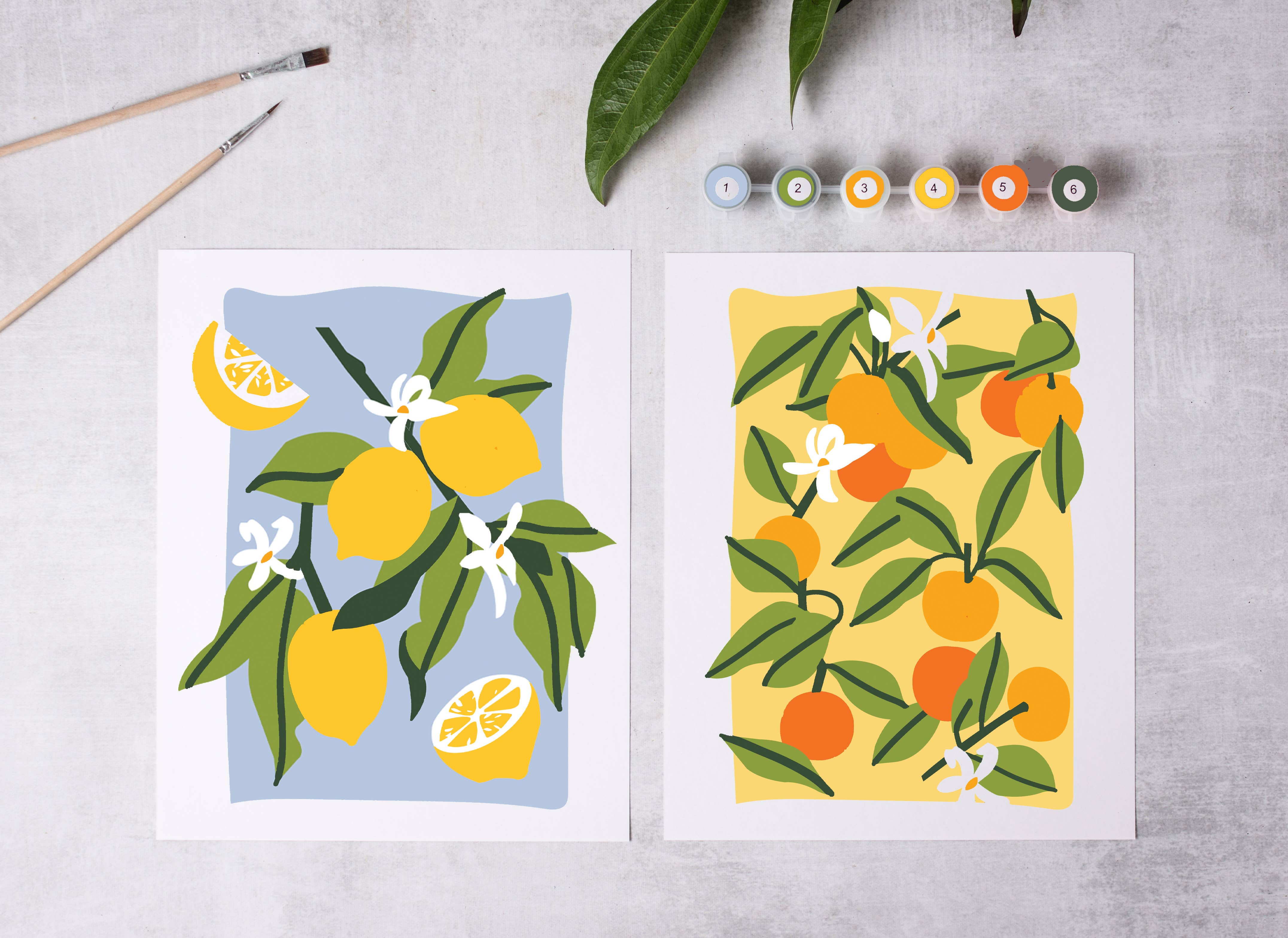 Sunny Citrus Paint-By-Numbers Kit