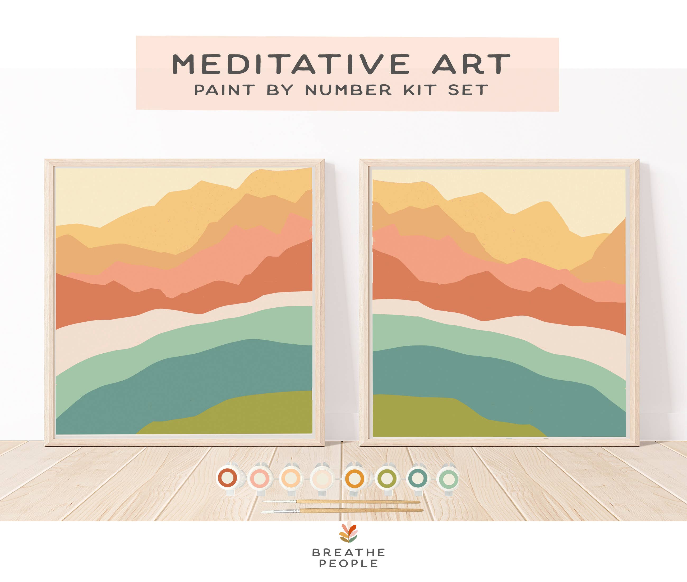 Abstract Zen Peaks Meditative Art Paint by Number Kit+ Easel