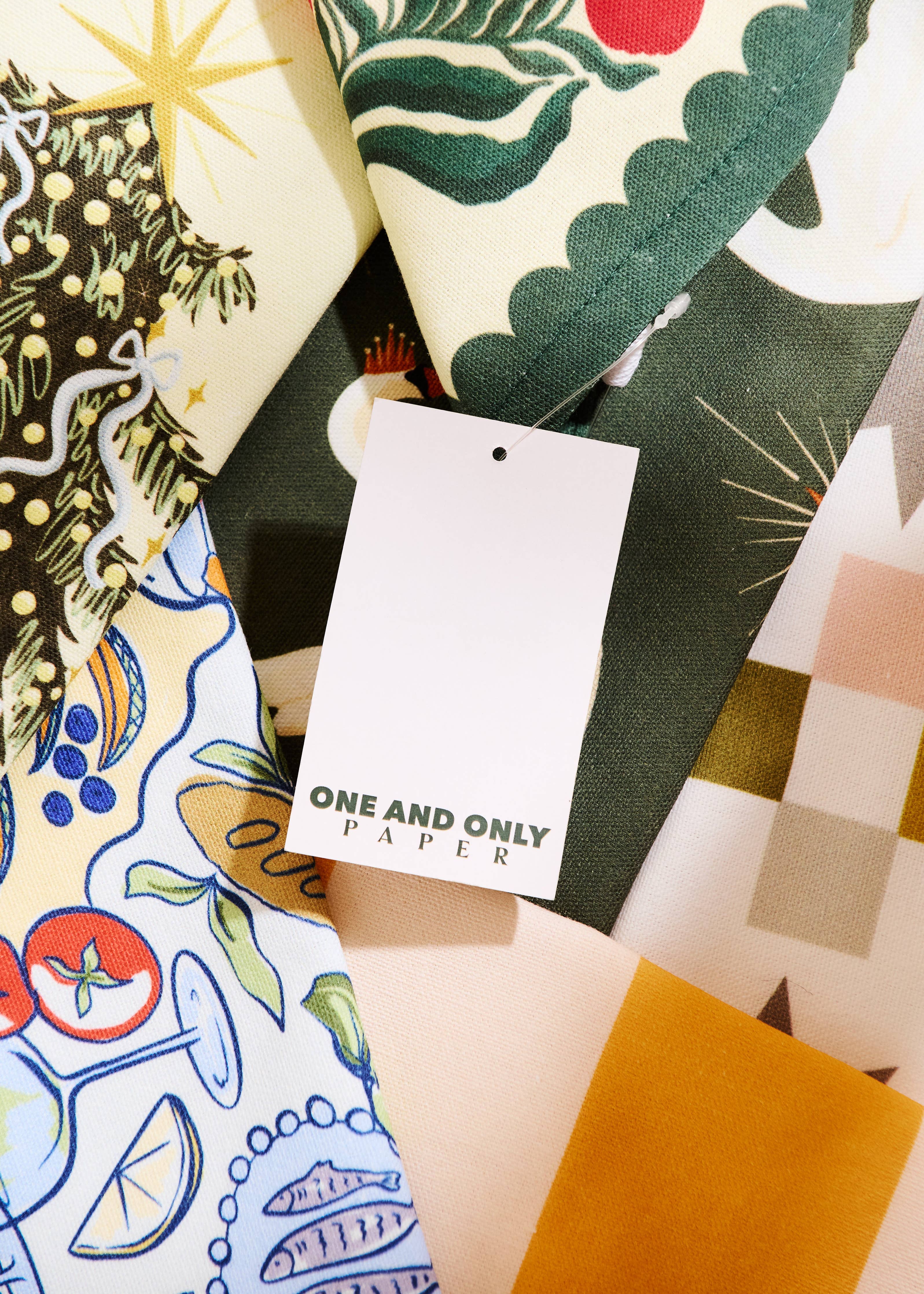 Celestial Swans Green Tea Towel