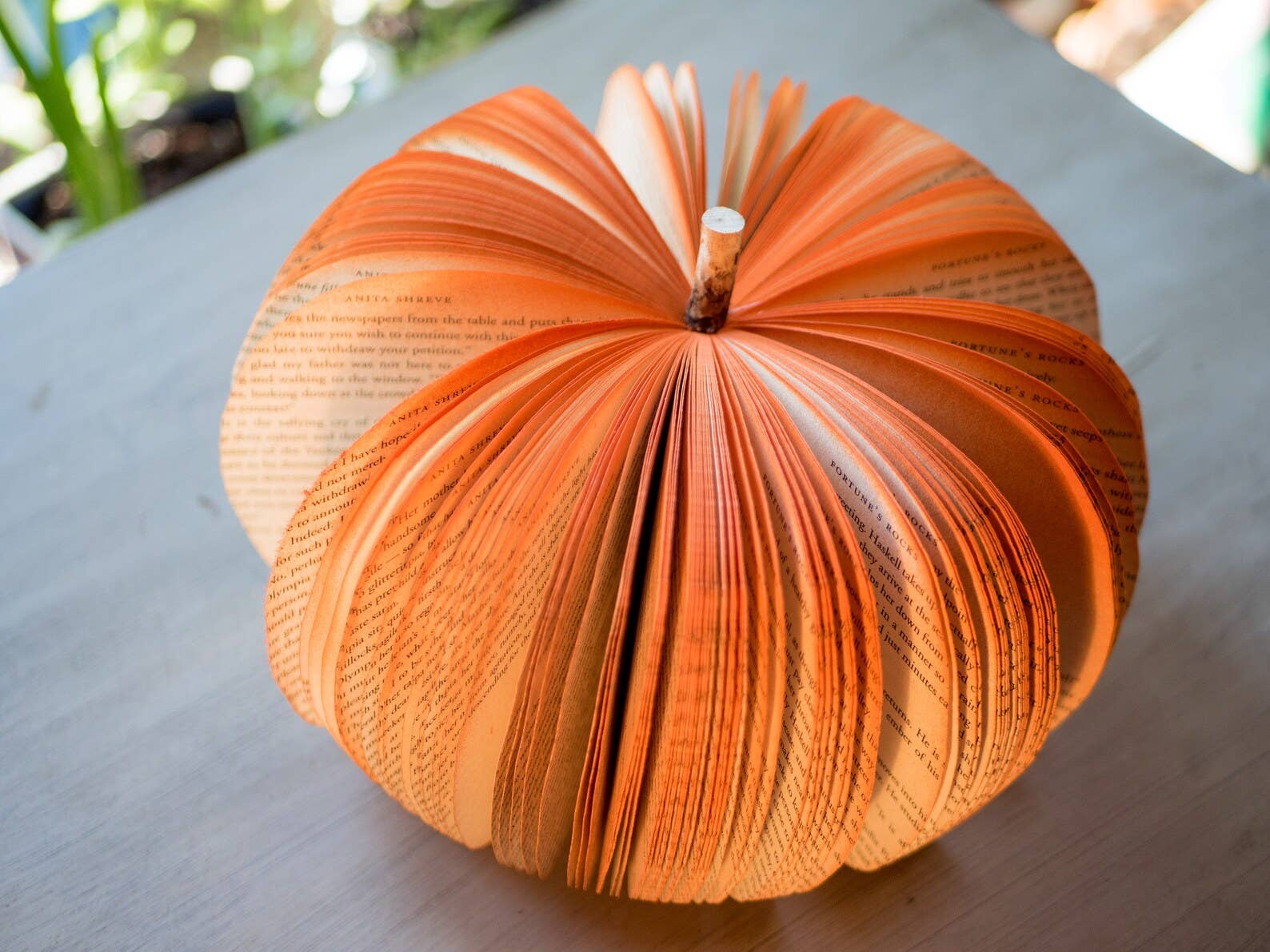 Book Pumpkin - Rustic Orange