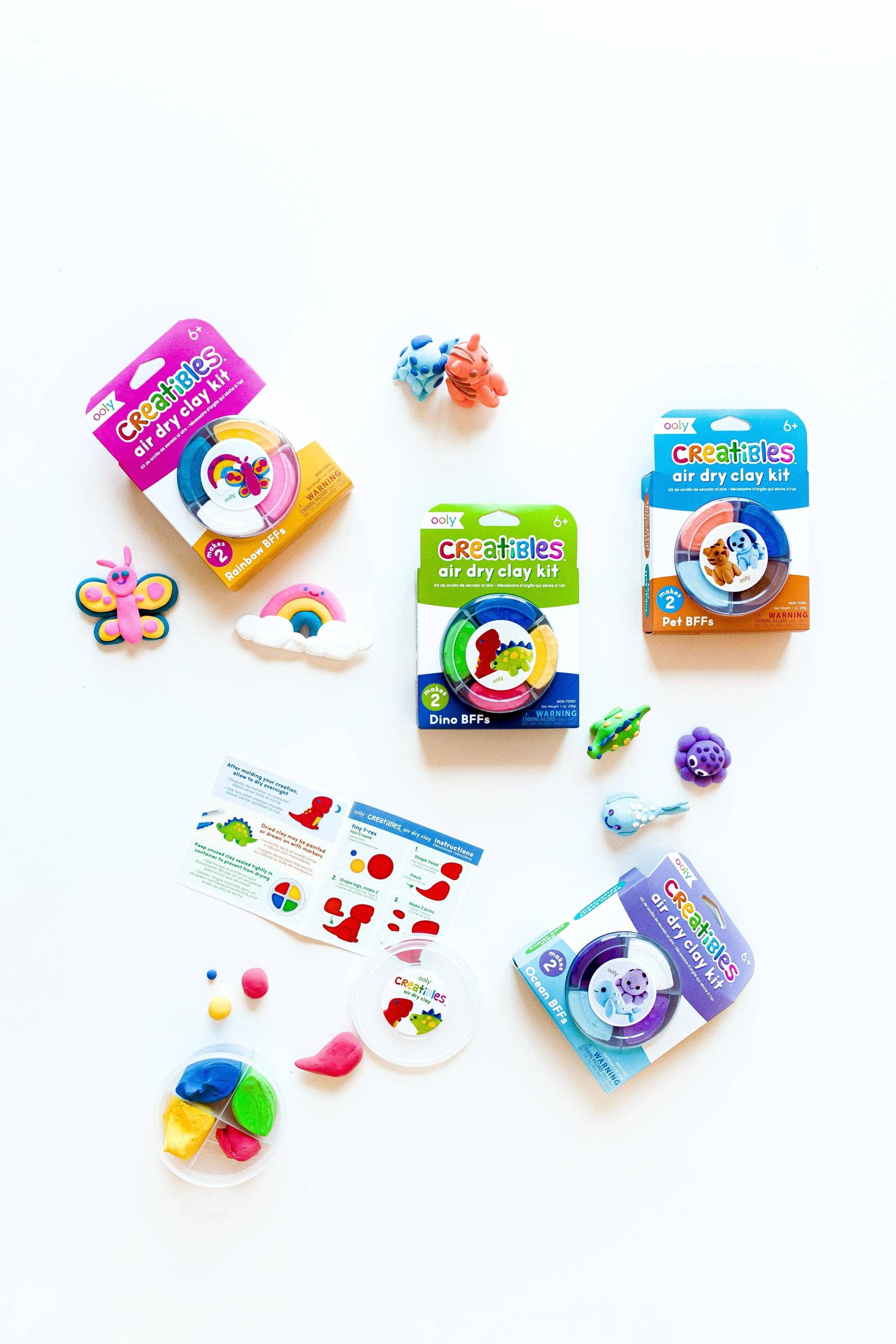 Creatibles Air Dry Clay Kit - Ocean BFFs - Set of 4 Colors