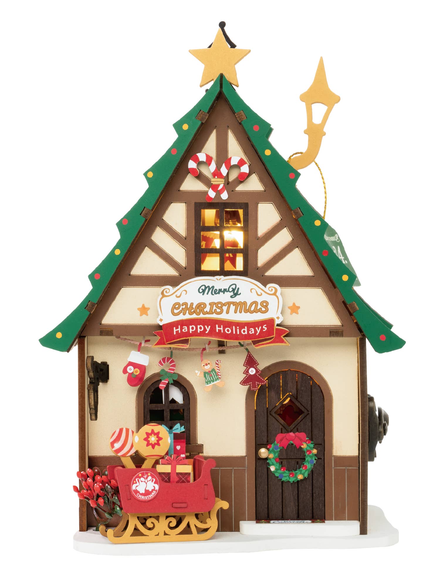 Twinkling Christmas House: DIY Miniature House Kit