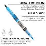 Dual-Tip Notetaking Pen Set Of 6