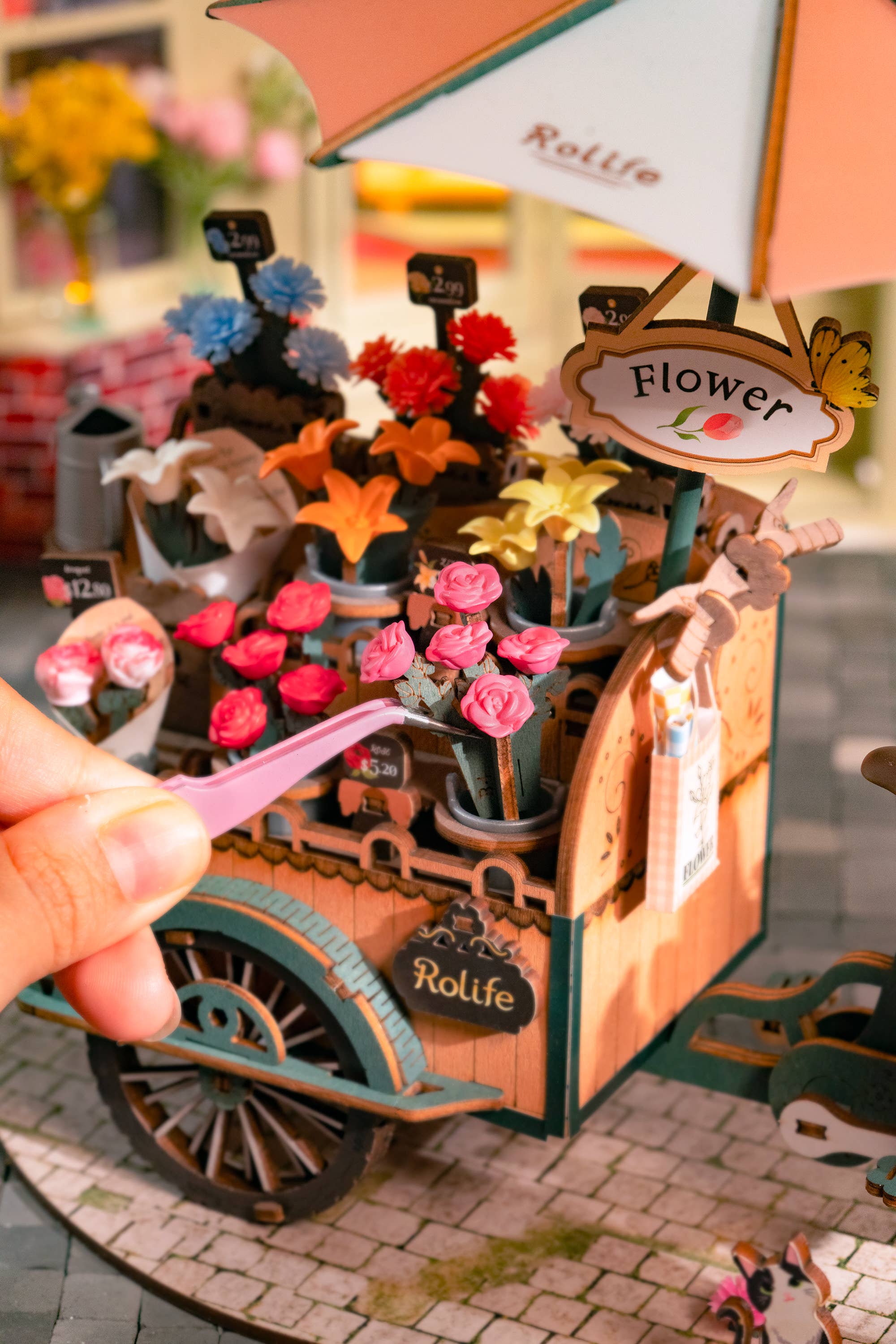 3D Wooden Puzzle: Blossom Cart