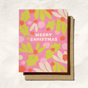 Pink Christmas Greeting Card