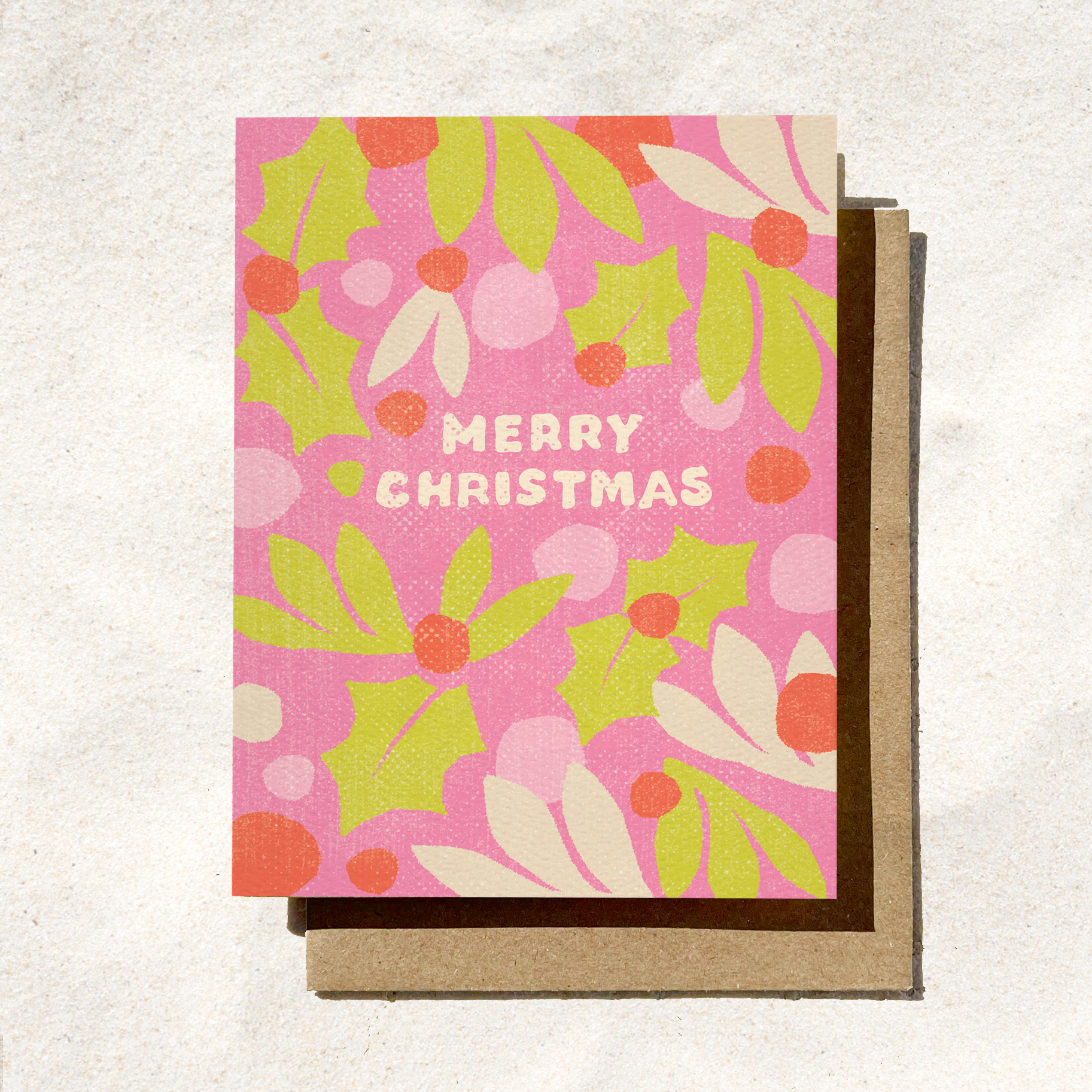 Pink Christmas Greeting Card