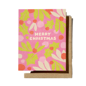 Pink Christmas Greeting Card