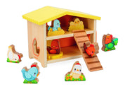 My First Henhouse - 10 Piece Wooden Toy Set