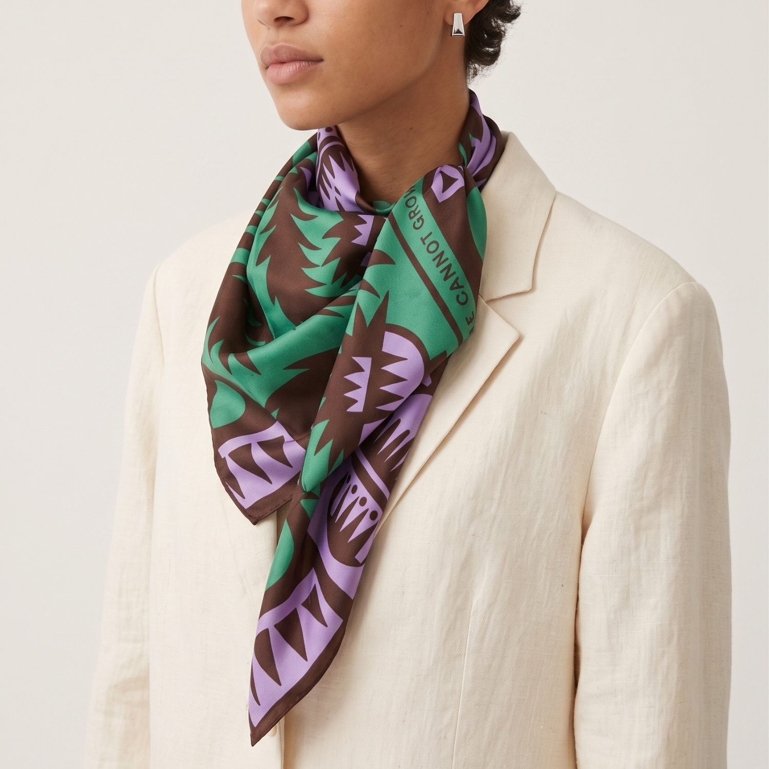 Wild Thistle Purple & Green Silk Scarf