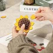 3D Wooden Flower Puzzle: Sunflower