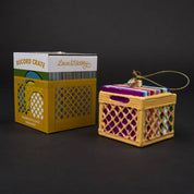 Record Crate Holiday Glass Ornament
