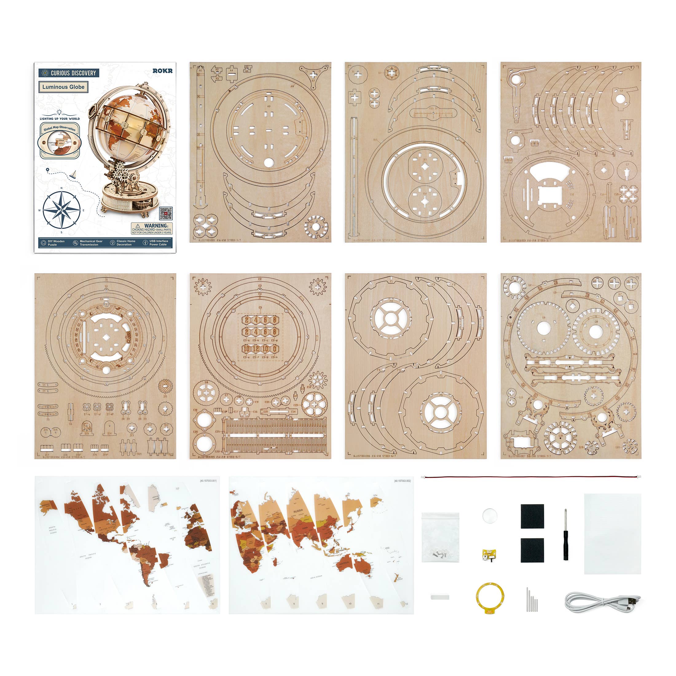 Luminous Globe: DIY Wooden Puzzle
