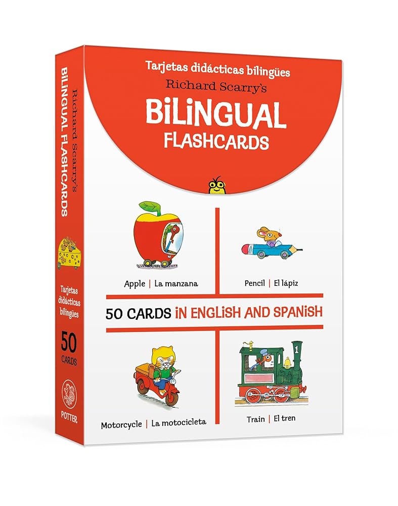 Richard Scarry's Bilingual Flashcards: 50 Cards in English and Spanish cover image