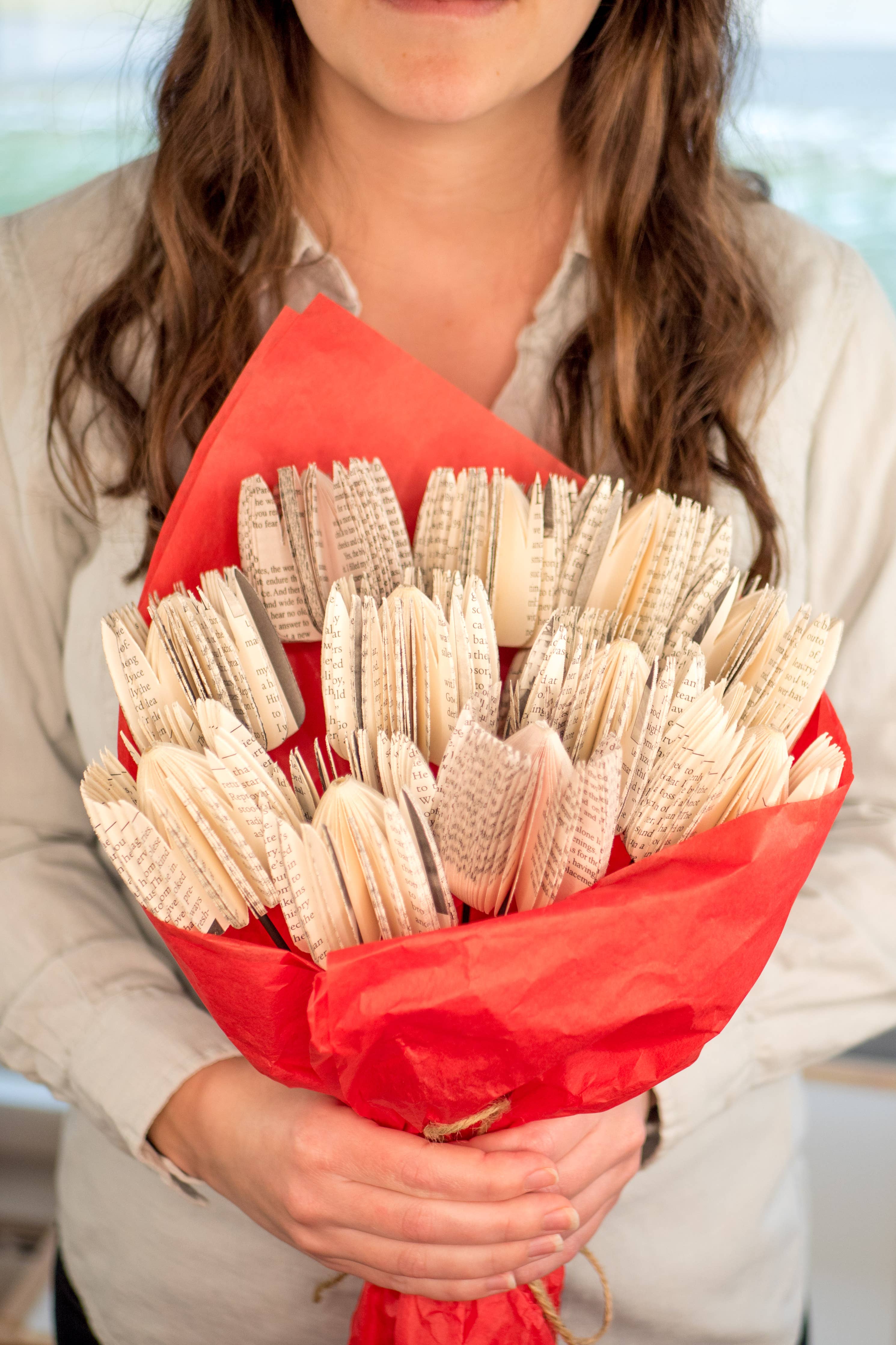 Book Flower Stems - Natural or Light Pink