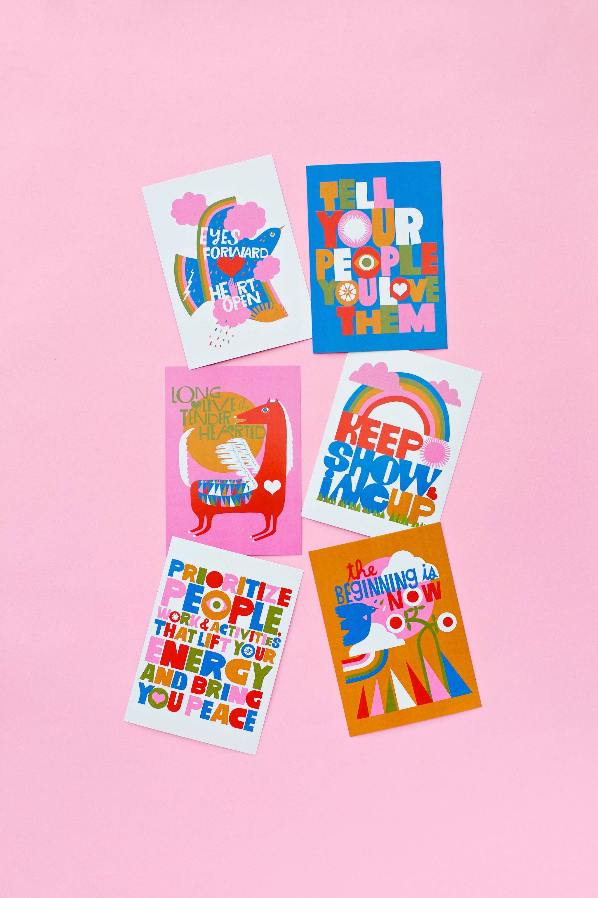 XL Postcard Set of 6 with Inspirational Messages