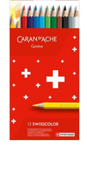 Set of 12 Permanent Colored Pencils SWISSCOLOR