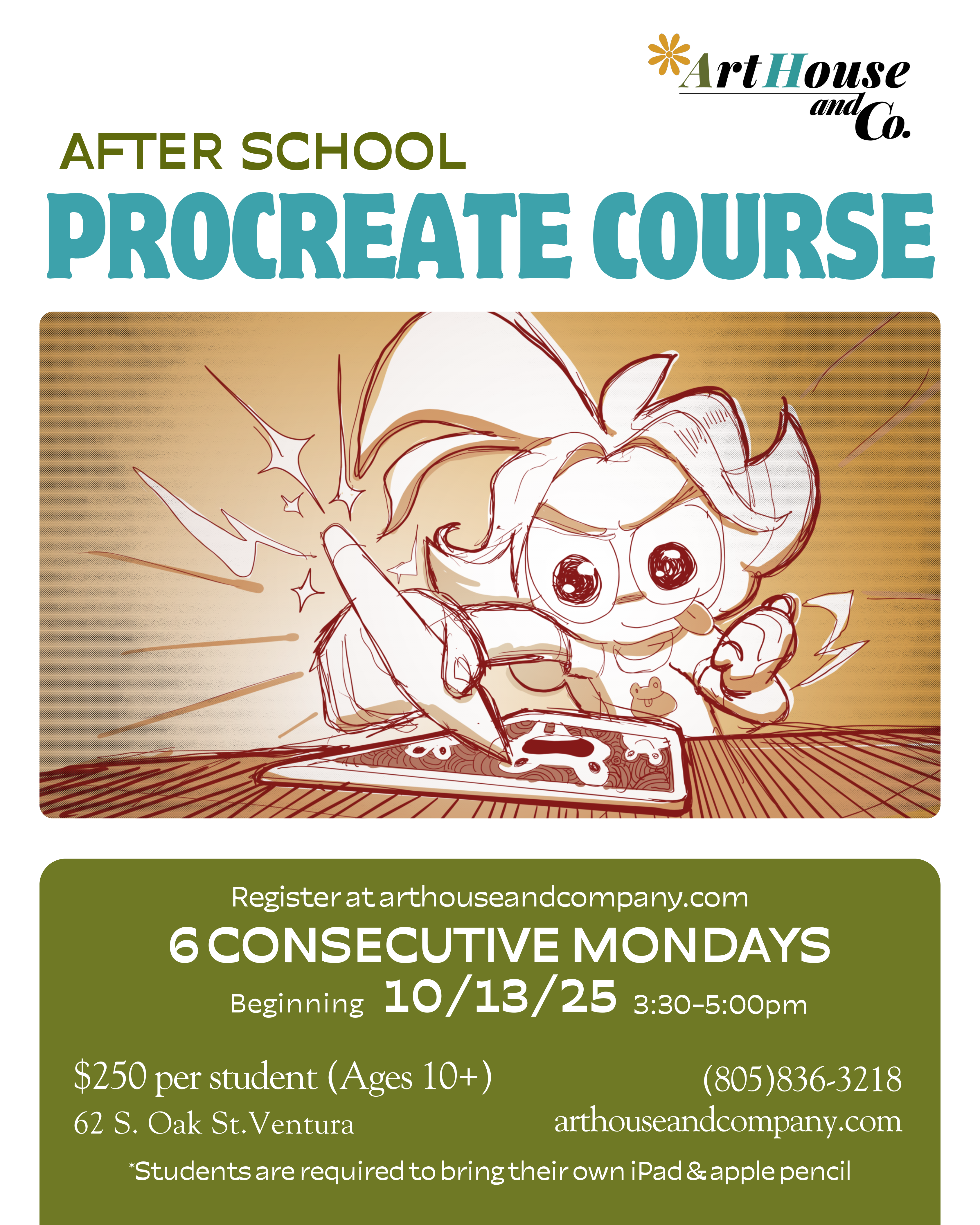 Intro to Procreate: 6-Week Course for Ages 10+