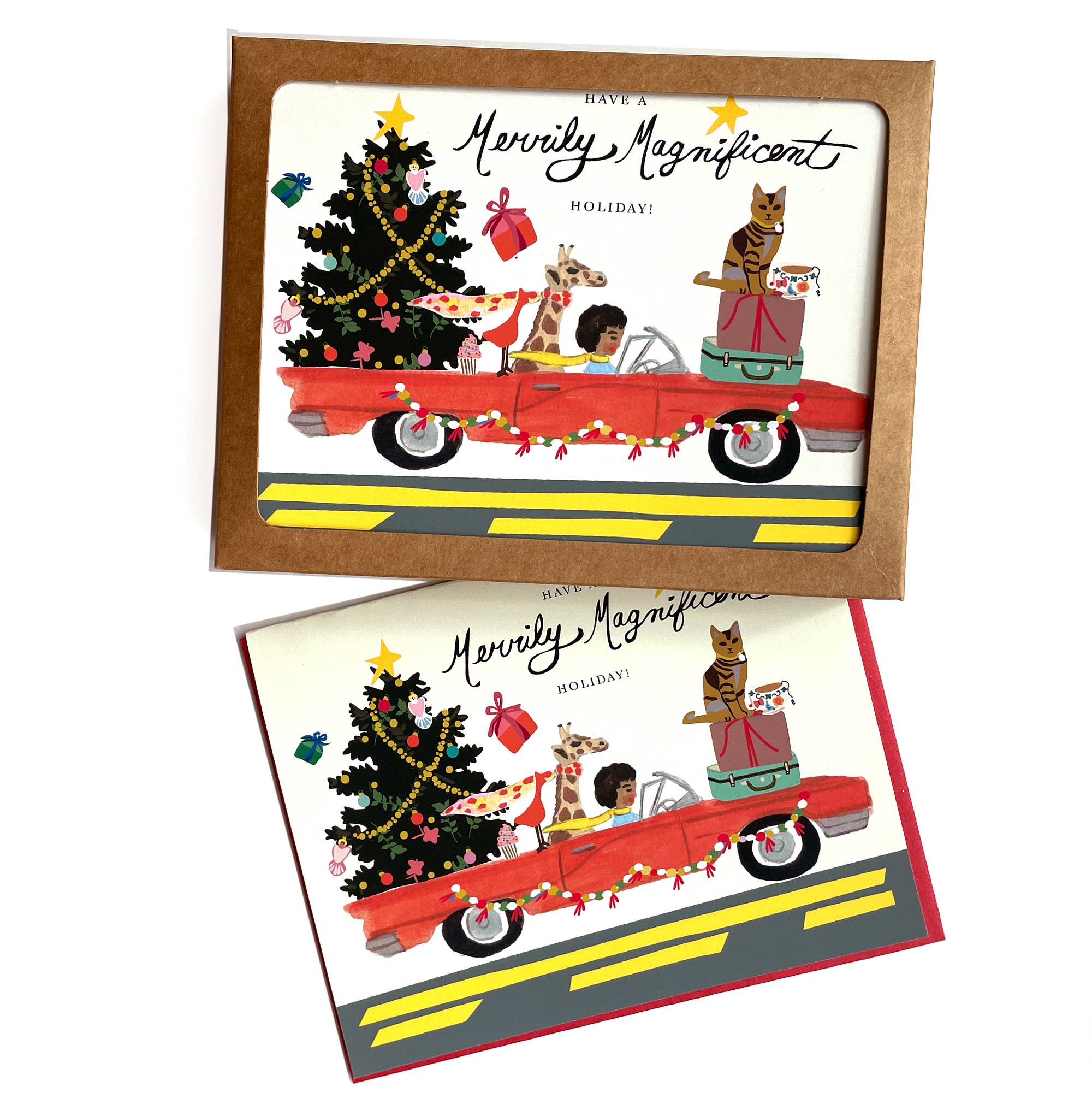 Red Car Holiday: Single Note Cards
