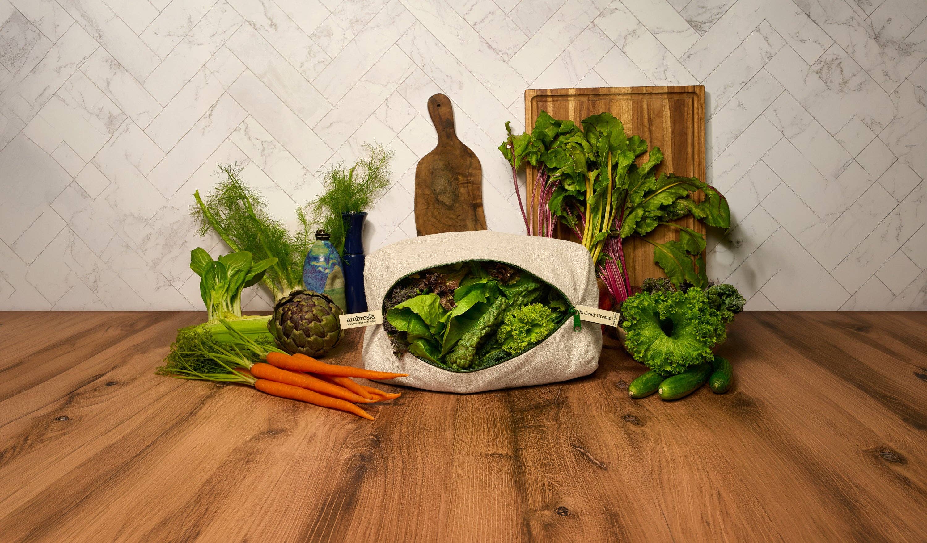 XL Leafy Greens | Reusable Linen Produce Bag
