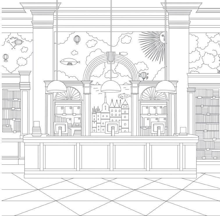 A World of Cozy Bookstores | Coloring Book
