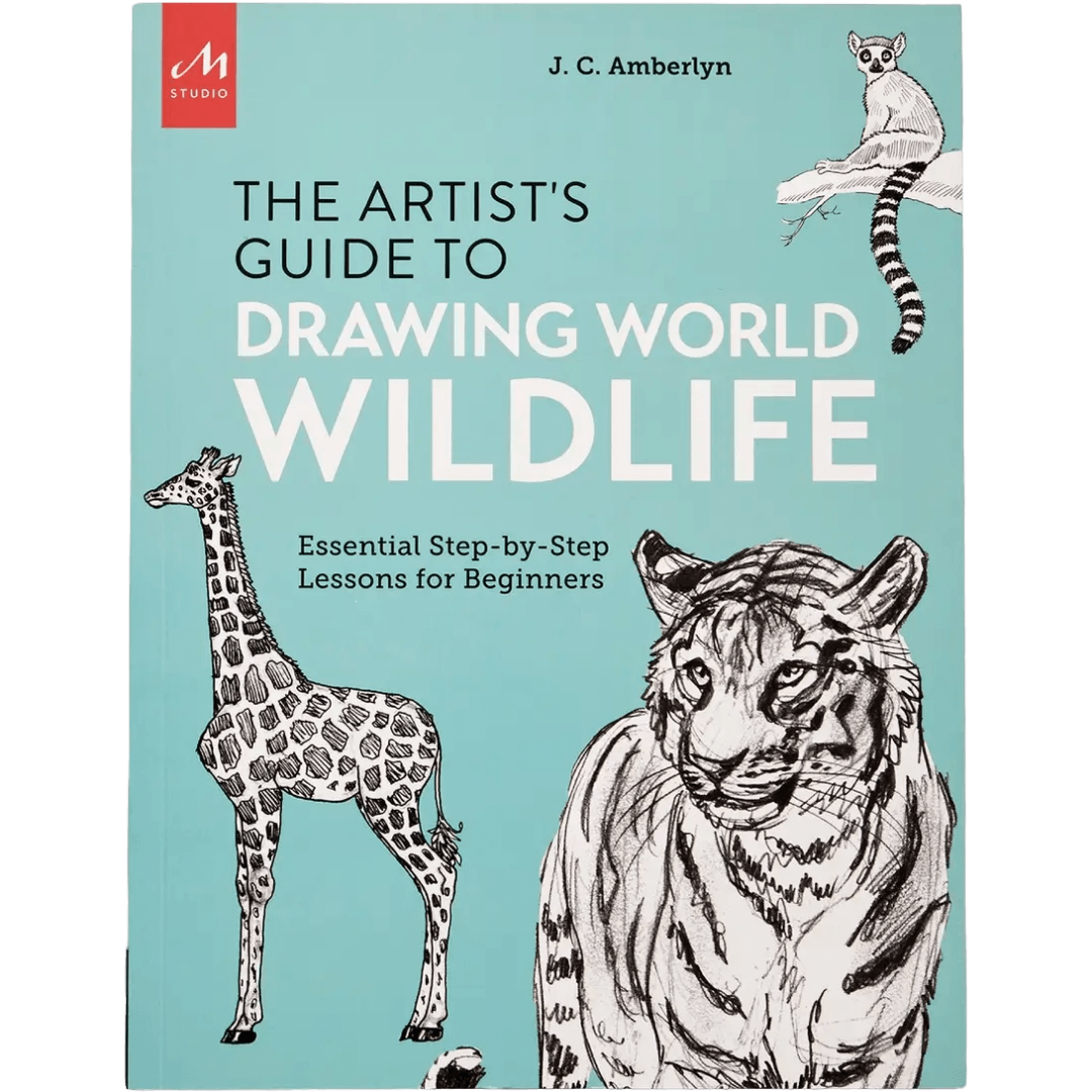 Book cover with illustrations of a giraffe and a tiger on a light blue background.