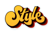 STYLE Yellow 70's Sticker 3"