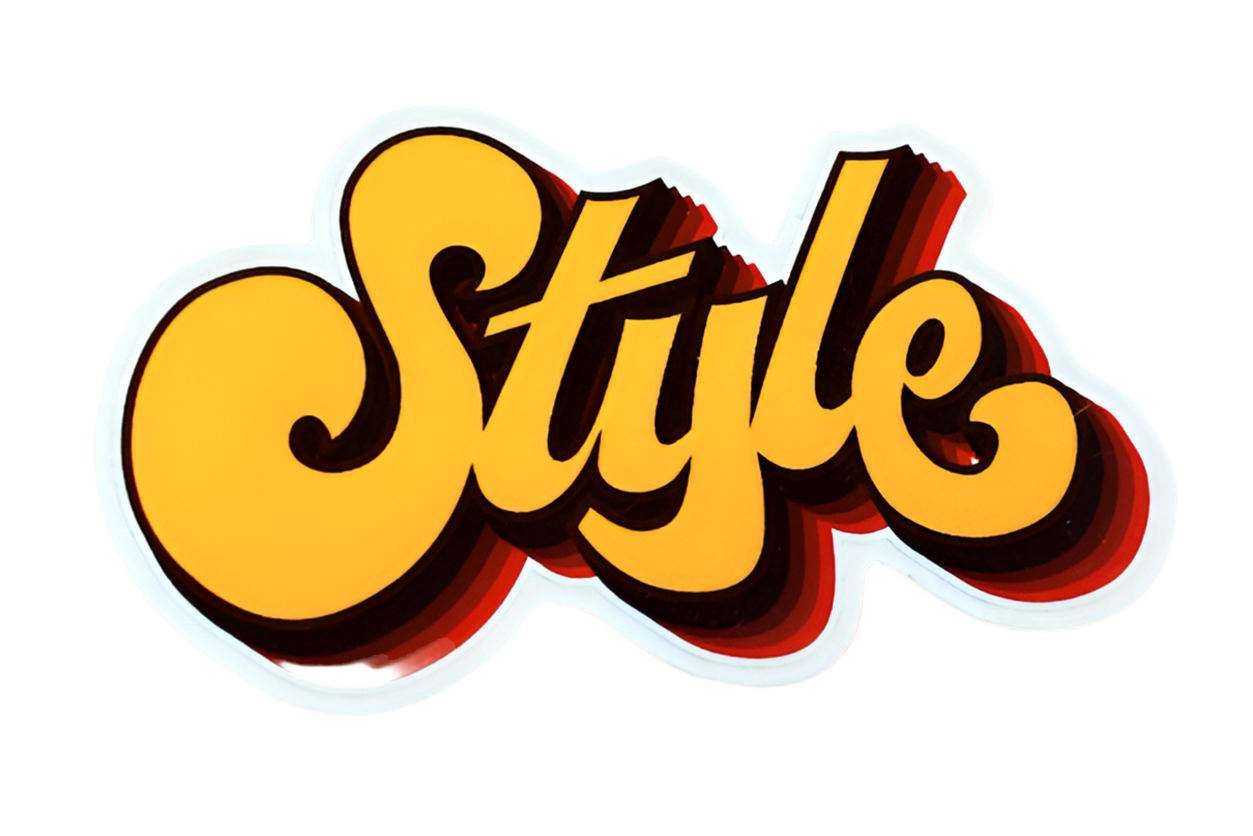 STYLE Yellow 70's Sticker 3"
