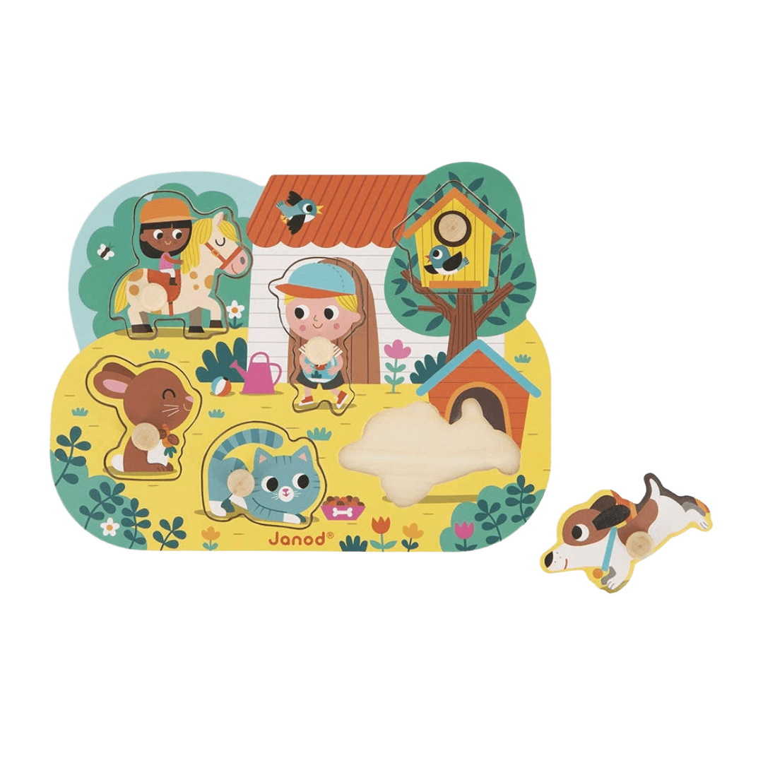 Children's puzzle with cartoon characters and animals