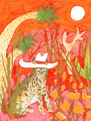 Happy Bobcat Giclee Print 8x10 by Melissa Lakey