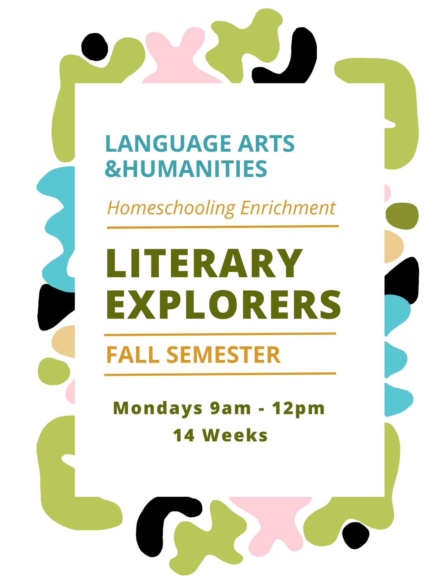 Literary Explorers! Language Arts & Humanities Homeschool Enrichment - Fall Semester