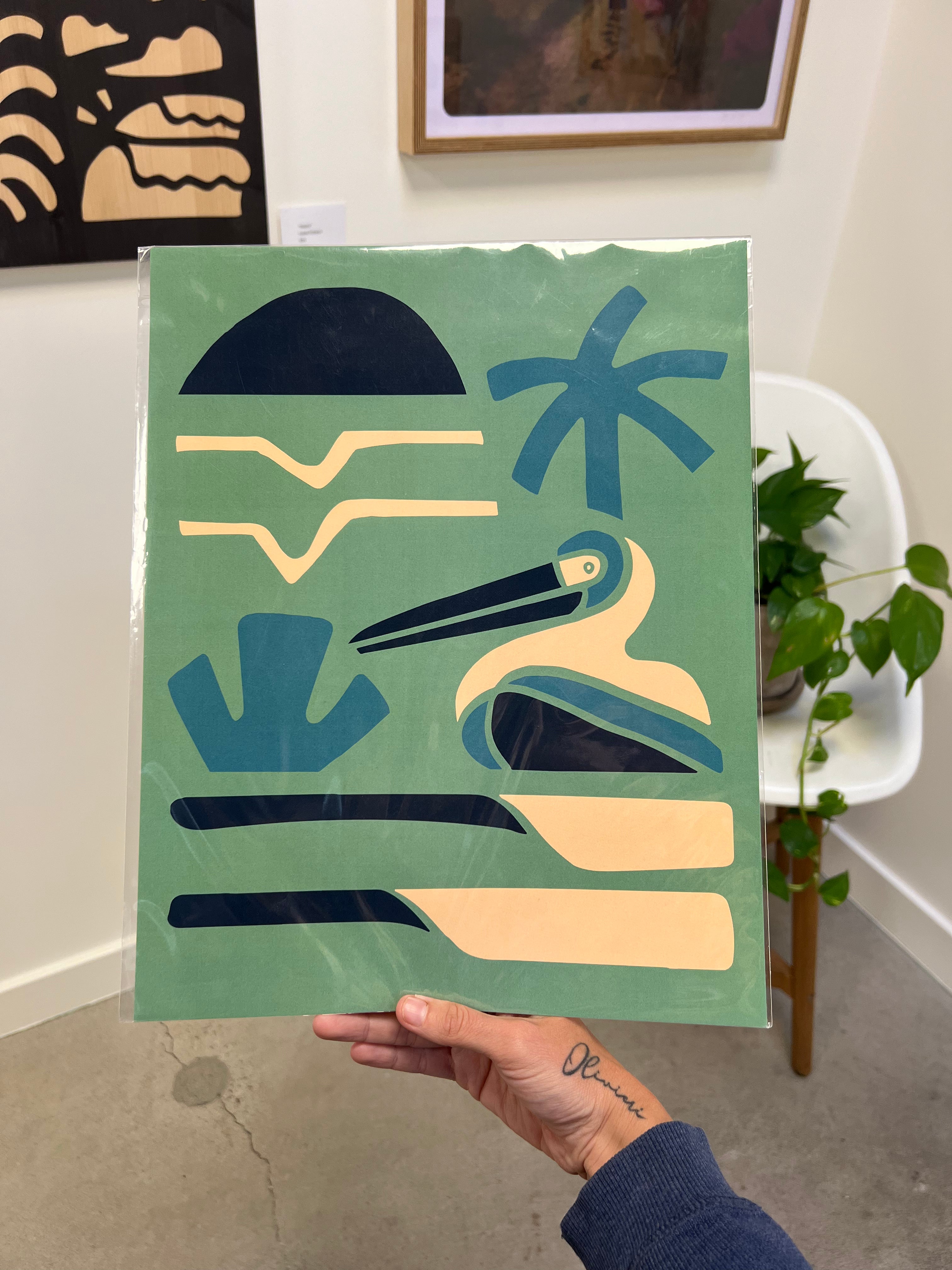 Pelican Print by Andrew Rodriguez