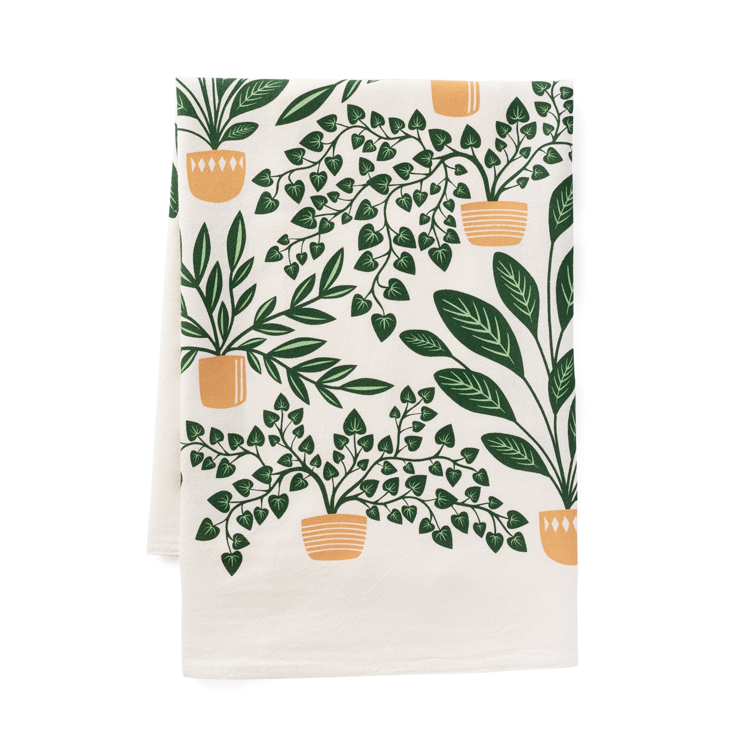 Houseplants Printed Cotton Tea Towel