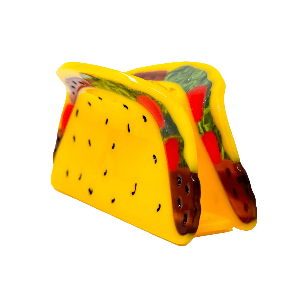 Hair Claw Clip shaped like a taco with colorful fillings.