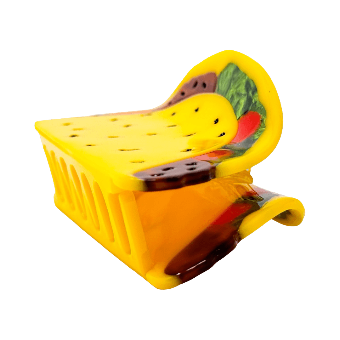 Hair Claw Clip shaped like a taco with visible fillings.