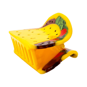 Hair Claw Clip shaped like a taco with visible fillings.