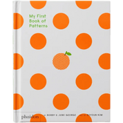 Book Cover with orange polka dots and a peach illustration on a white background
