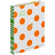 Book Cover with orange polka dots and green accents.