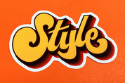 STYLE Yellow 70's Sticker 3"