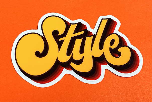 STYLE Yellow 70's Sticker 3"