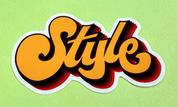 STYLE Yellow 70's Sticker 3"