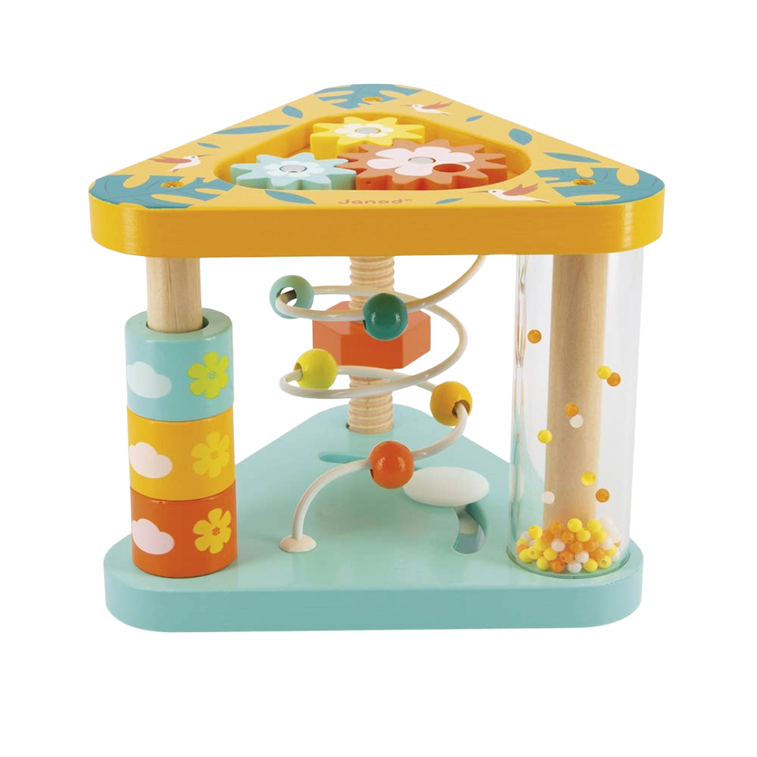 Colorful children's activity center with floral design