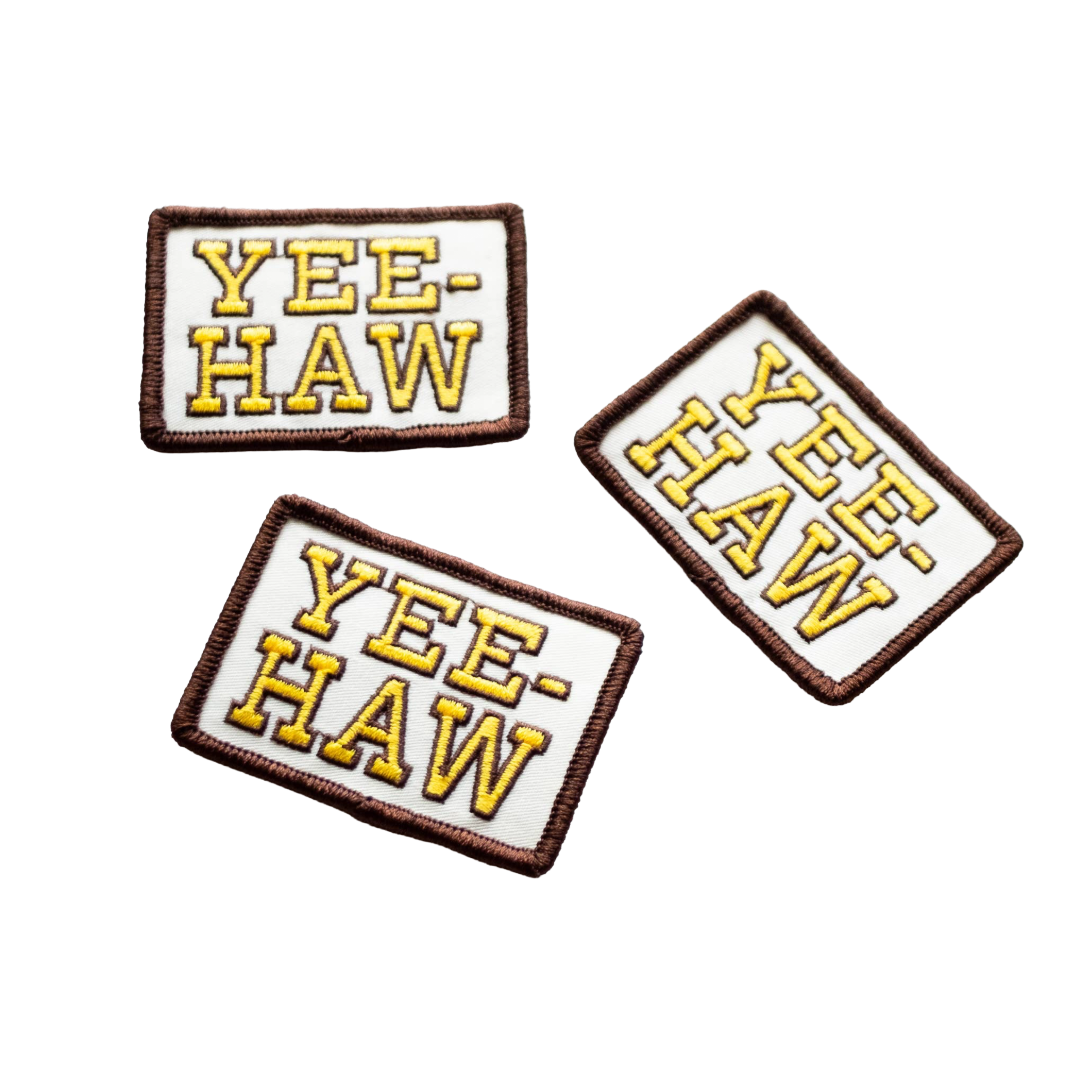 Yee-Haw Embroidered Iron on Patch - Western