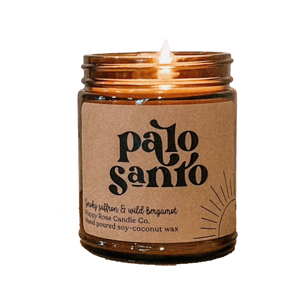 Palo Santo - 8 oz amber jar Coconut Wax Candle