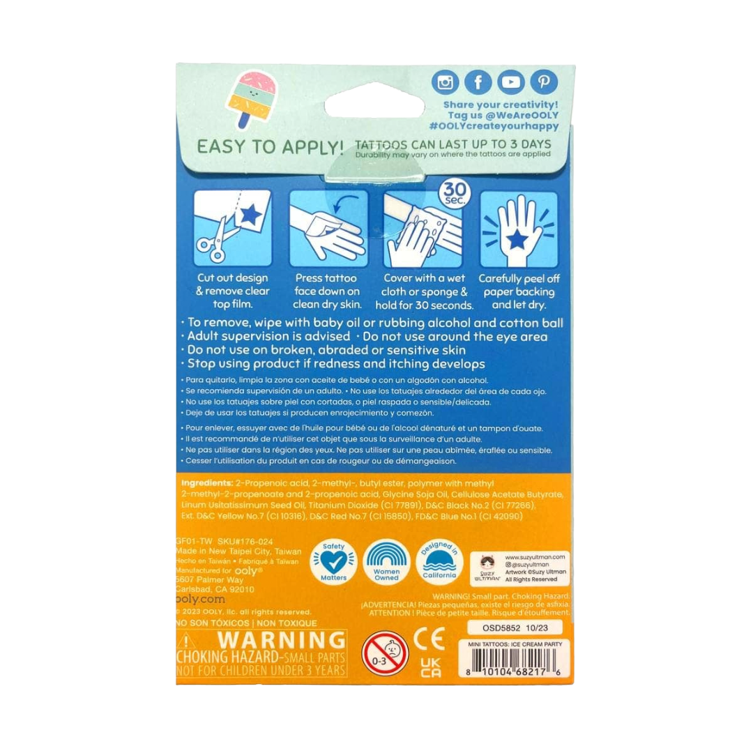 Mini Tattoo Palooza Temporary Tats X Suzy - Ice Cream Party