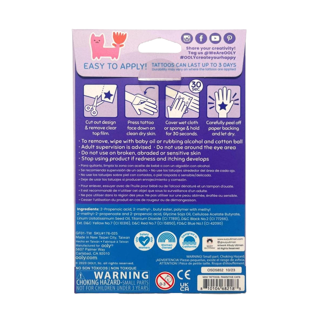 Mini Tattoo Palooza Temporary Tattoos X Suzy - Pawsitive Cat