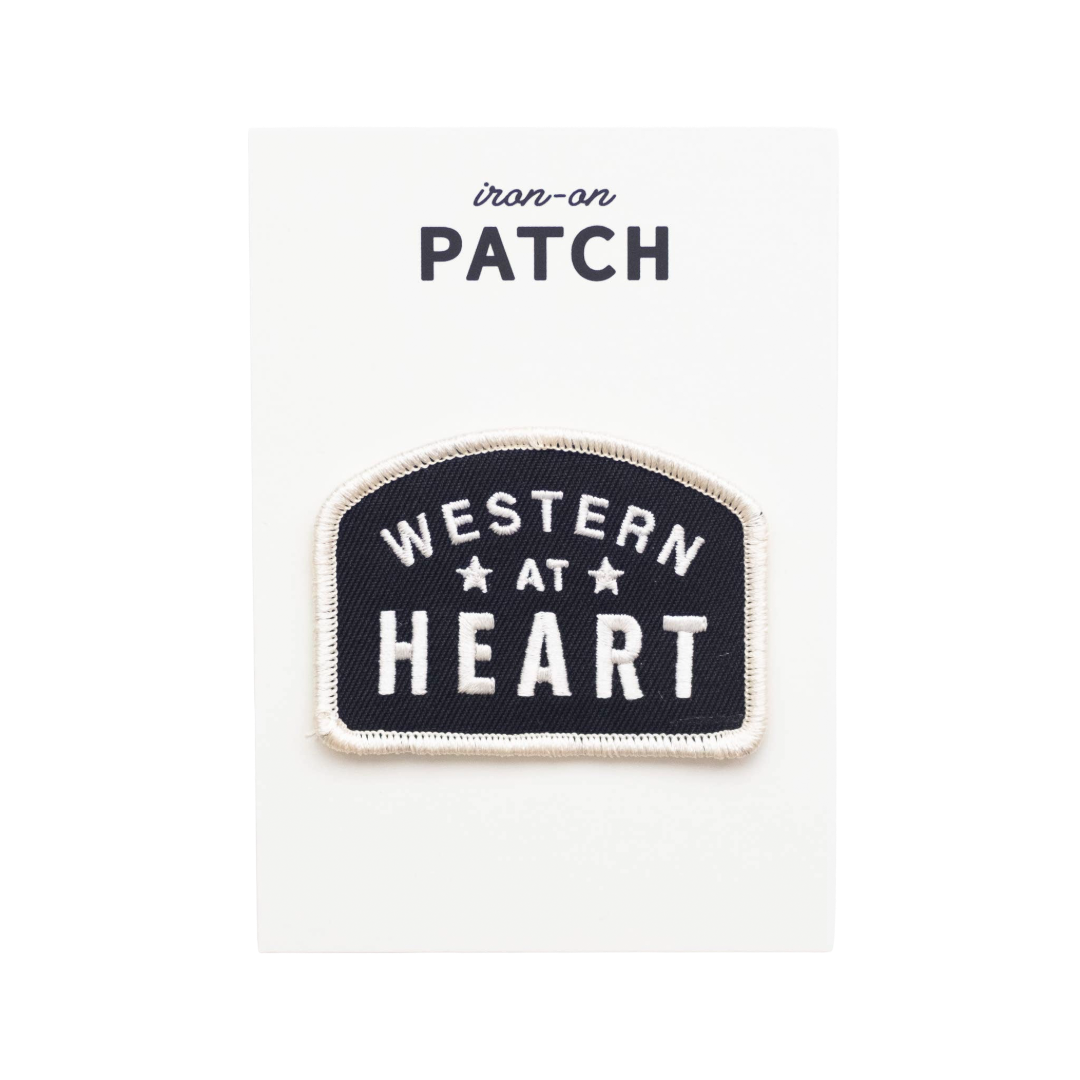 Western at Heart Embroidered Iron on Patch