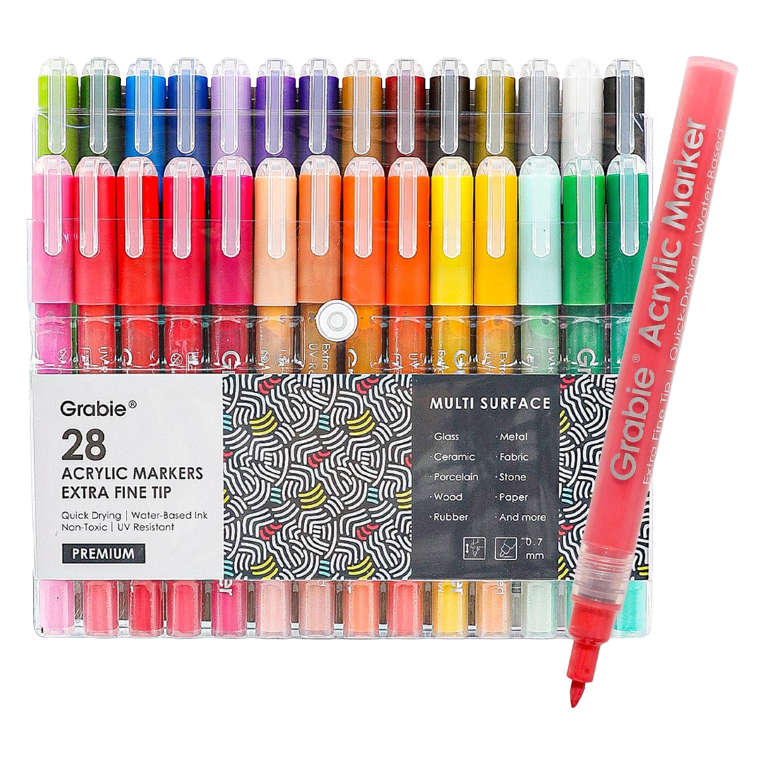 Extra Fine Tip Acrylic Paint Marker Set of 28